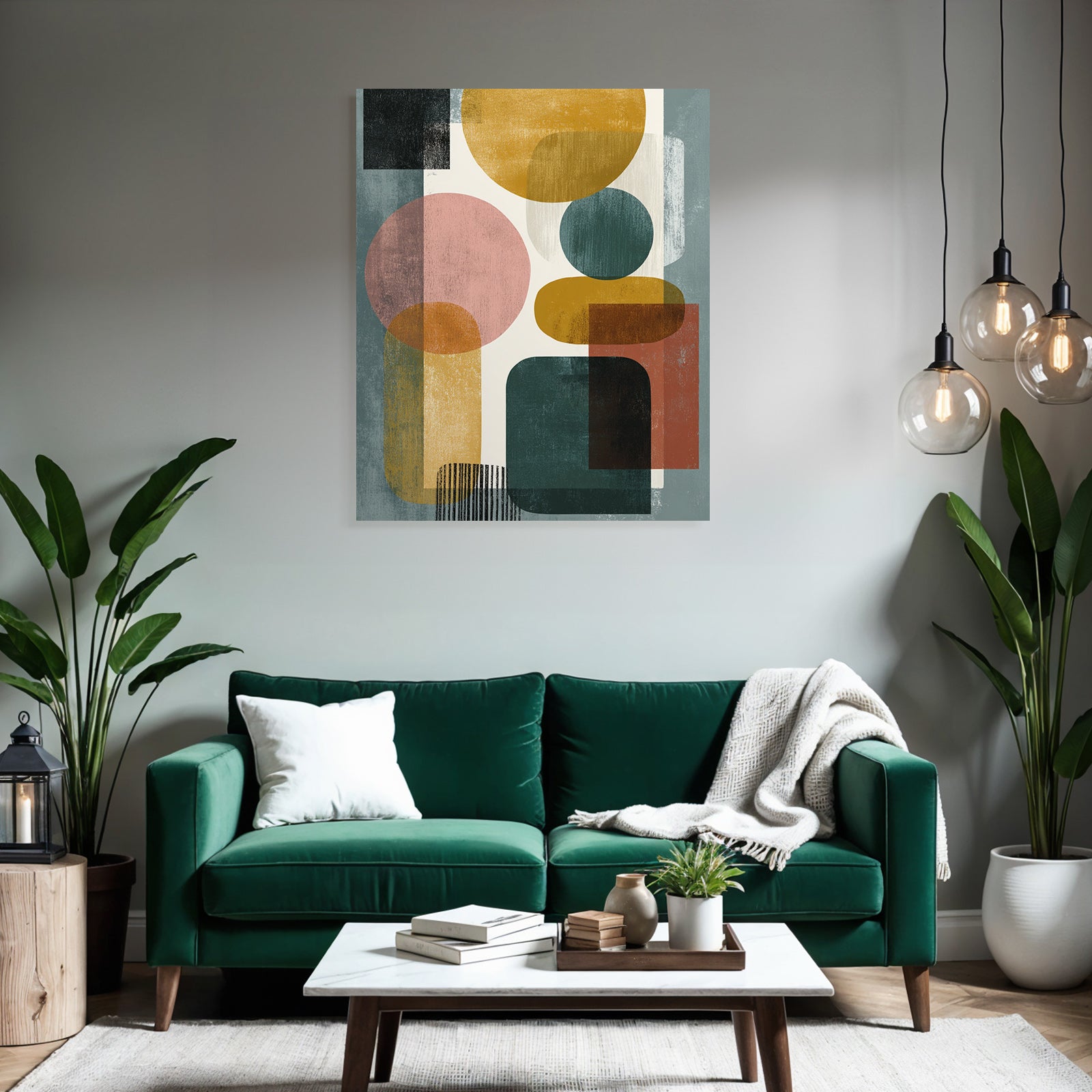 Abstract composition geometric shapes colors