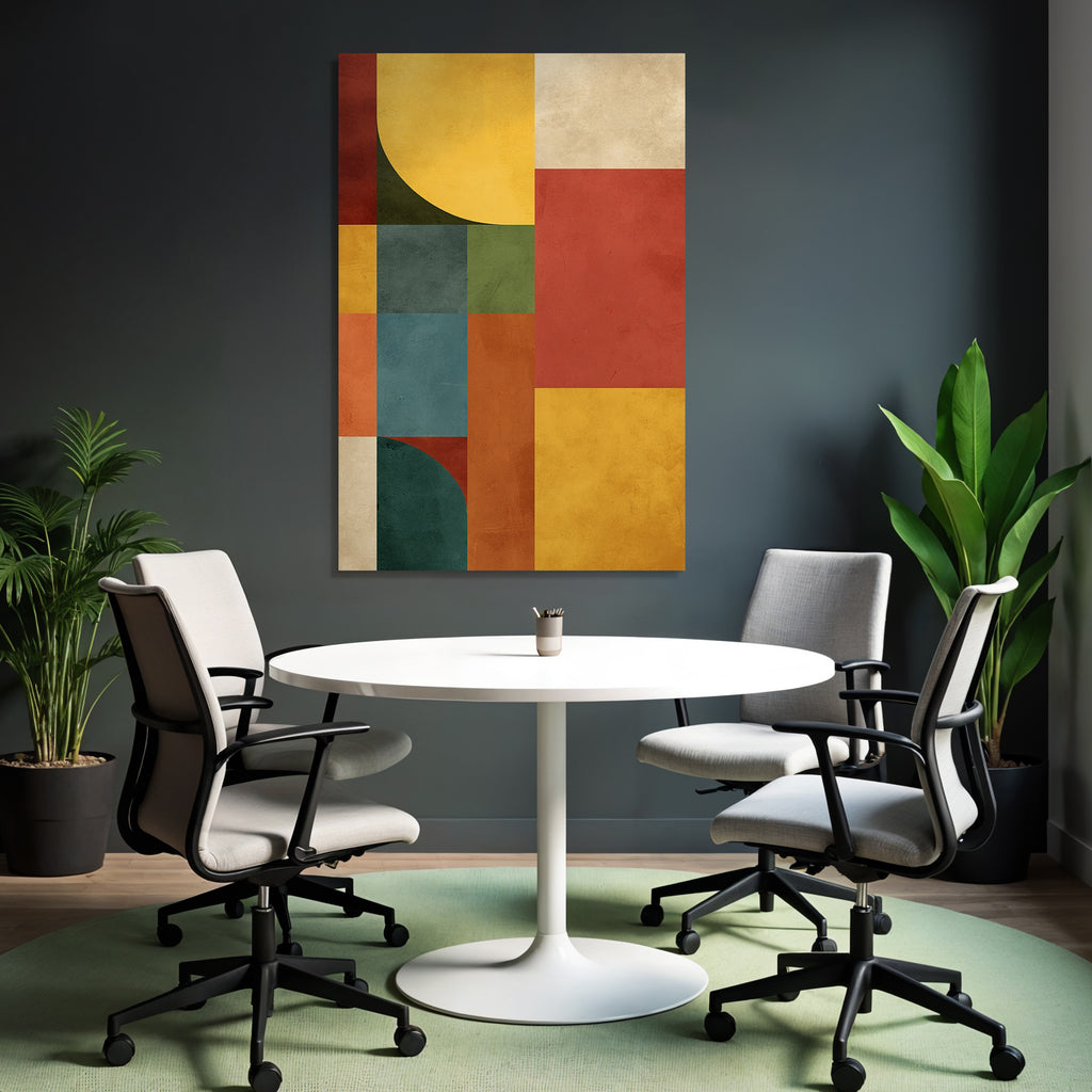 Abstrakte Zusammensetzung Geometrische Formen Und Farben Digitalart