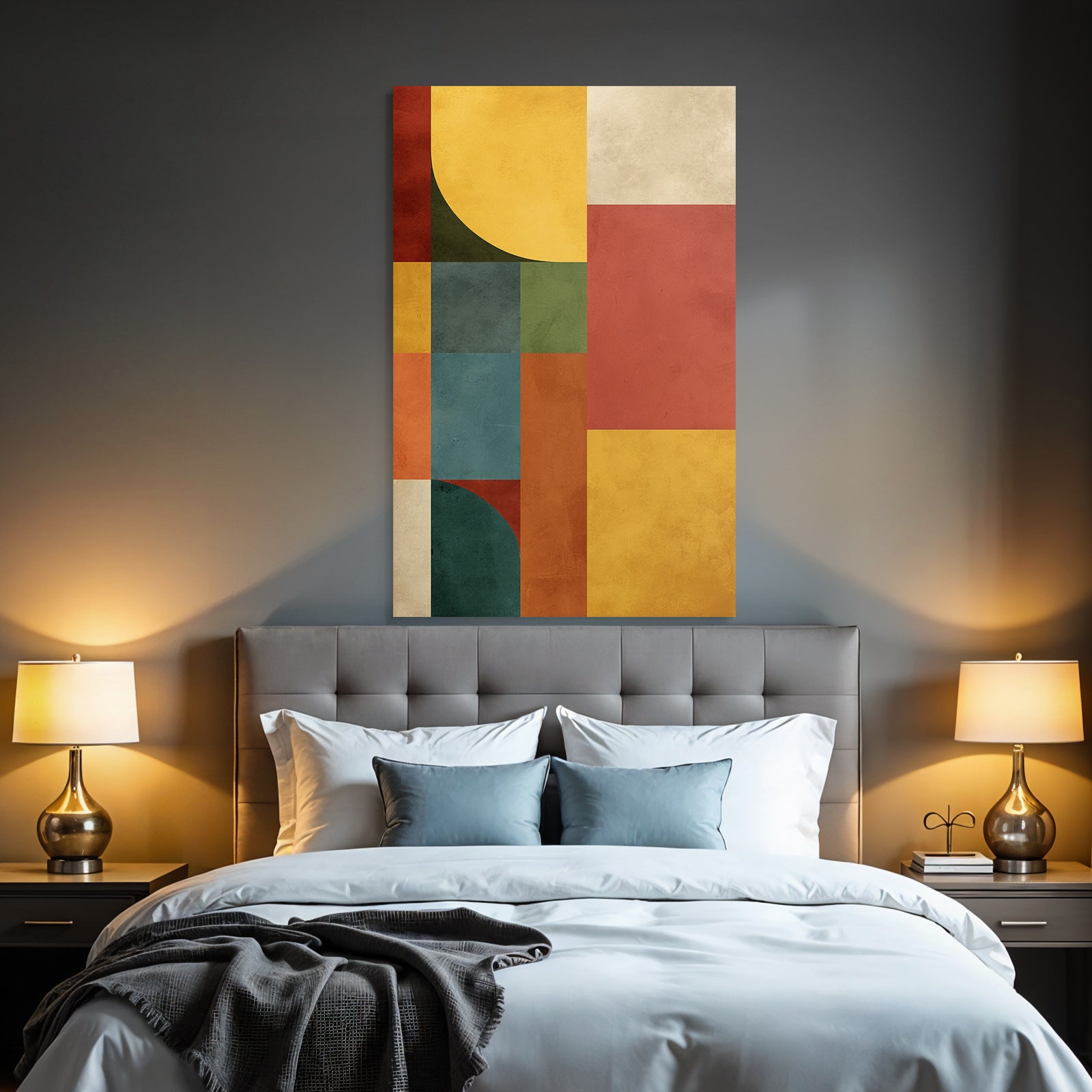 Abstrakte Zusammensetzung Geometrische Formen Und Farben Digitalart