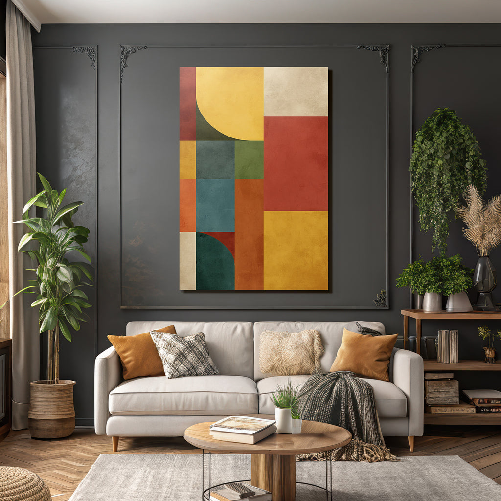 Abstrakte Zusammensetzung Geometrische Formen Und Farben Digitalart