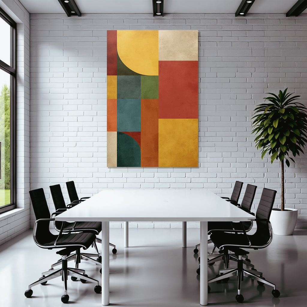 Abstrakte Zusammensetzung Geometrische Formen Und Farben Digitalart