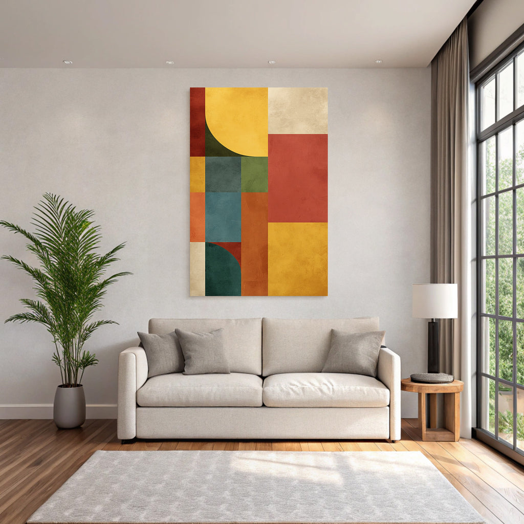 Abstrakte Zusammensetzung Geometrische Formen Und Farben Digitalart