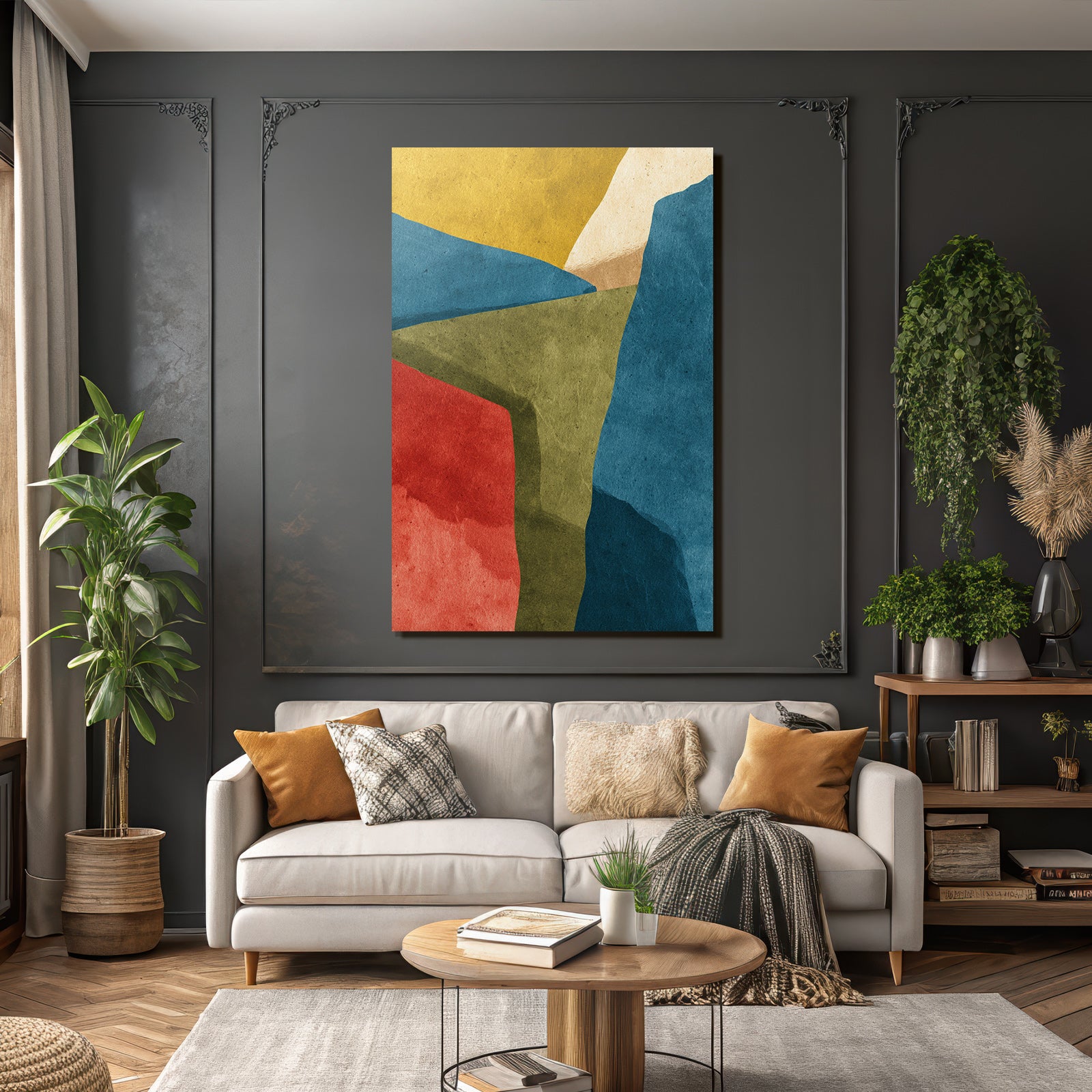 Abstract work of colorful shapes