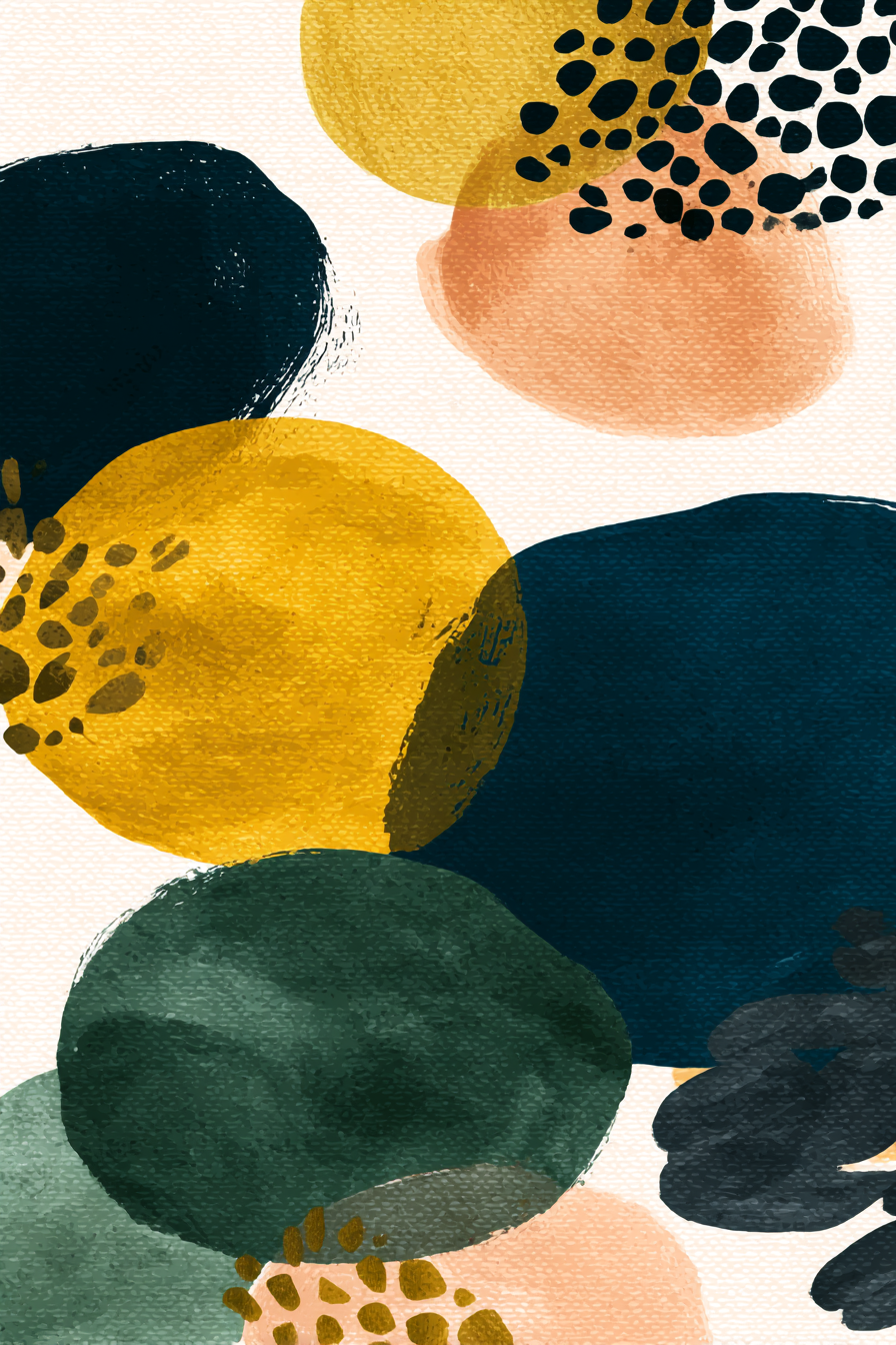 Abstraktes Design Bunte Kreisausschnitte Aquarell Hintergrund | Mid Century Modern | Einrichtungsstile