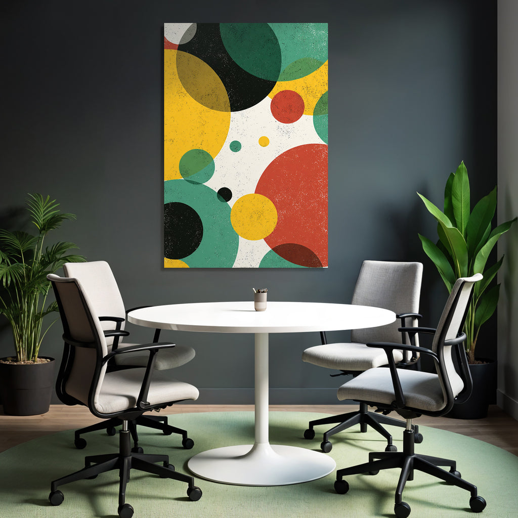 Abstraktes Design Bunte Kreise Vor Strukturiertem Hintergrund
