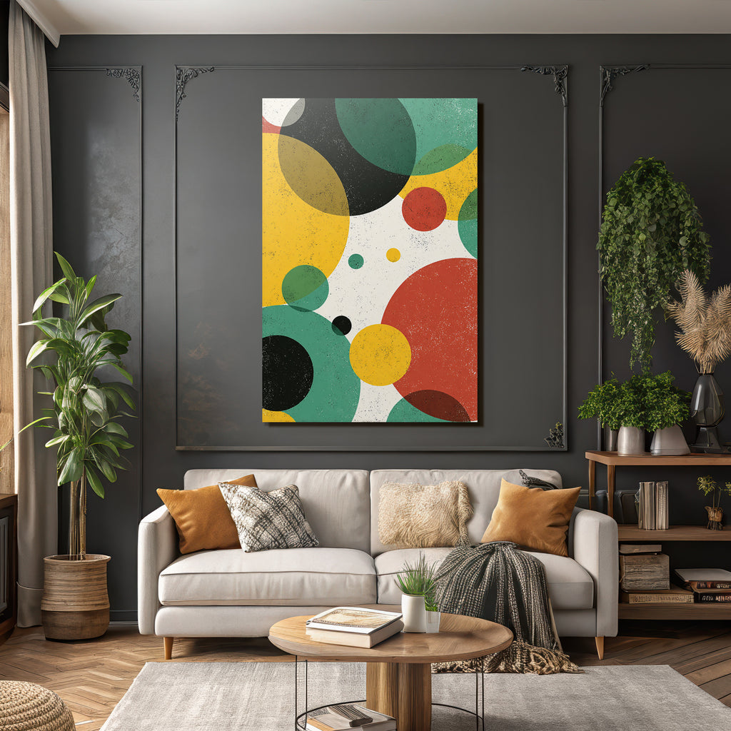 Abstraktes Design Bunte Kreise Vor Strukturiertem Hintergrund
