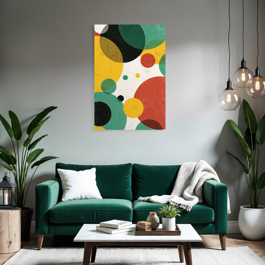 Abstraktes Design Bunte Kreise Vor Strukturiertem Hintergrund