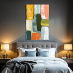 Abstraktes Design Dekorative Farbige Formen Warm Kuehl Toene
