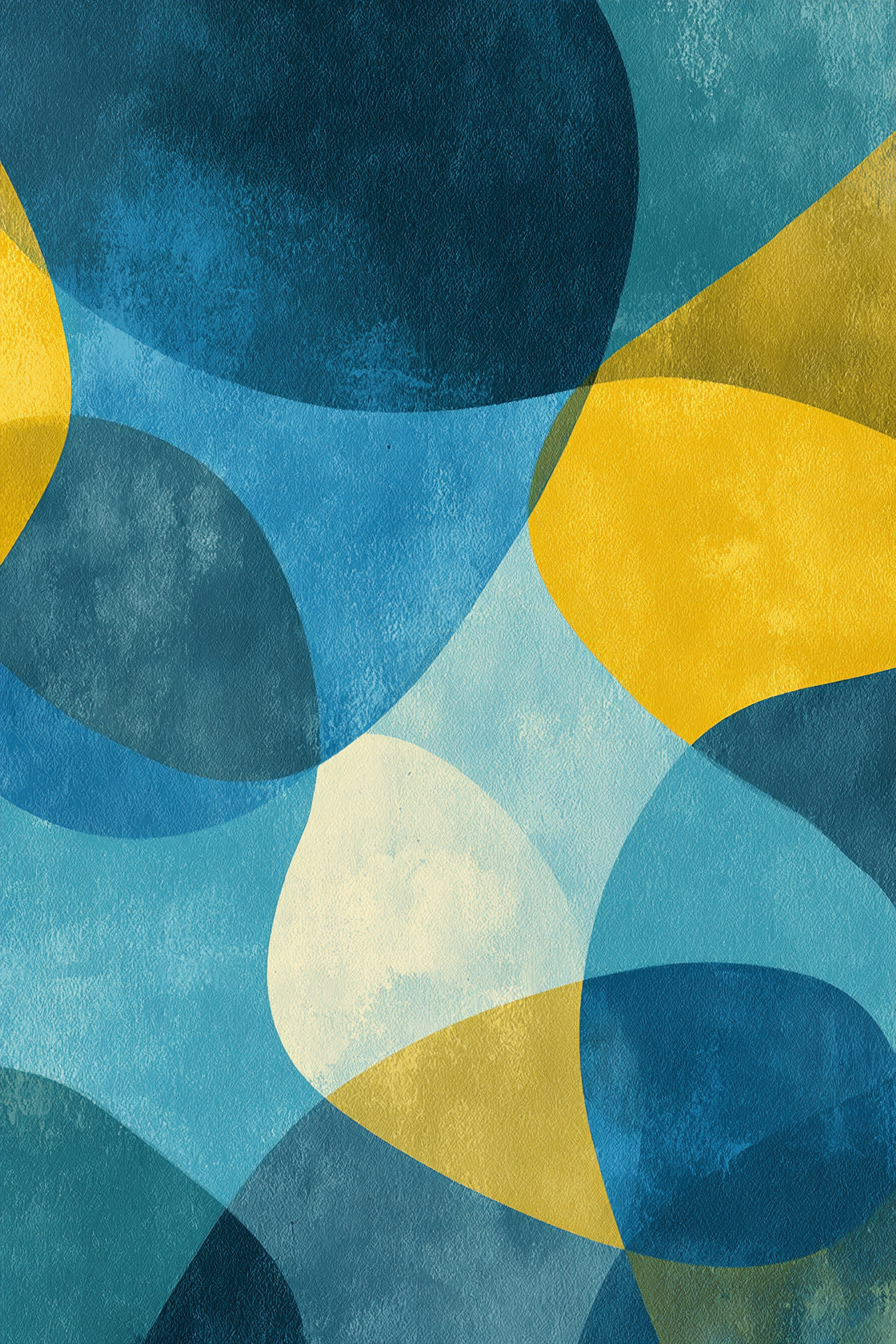 Abstraktes Design Farben Blau Gelb Gruen | Mid Century Modern | Einrichtungsstile