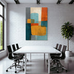 Abstract Design Colors Blue Orange Gray Yellow