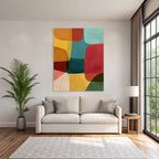 Abstract design shapes colors composition