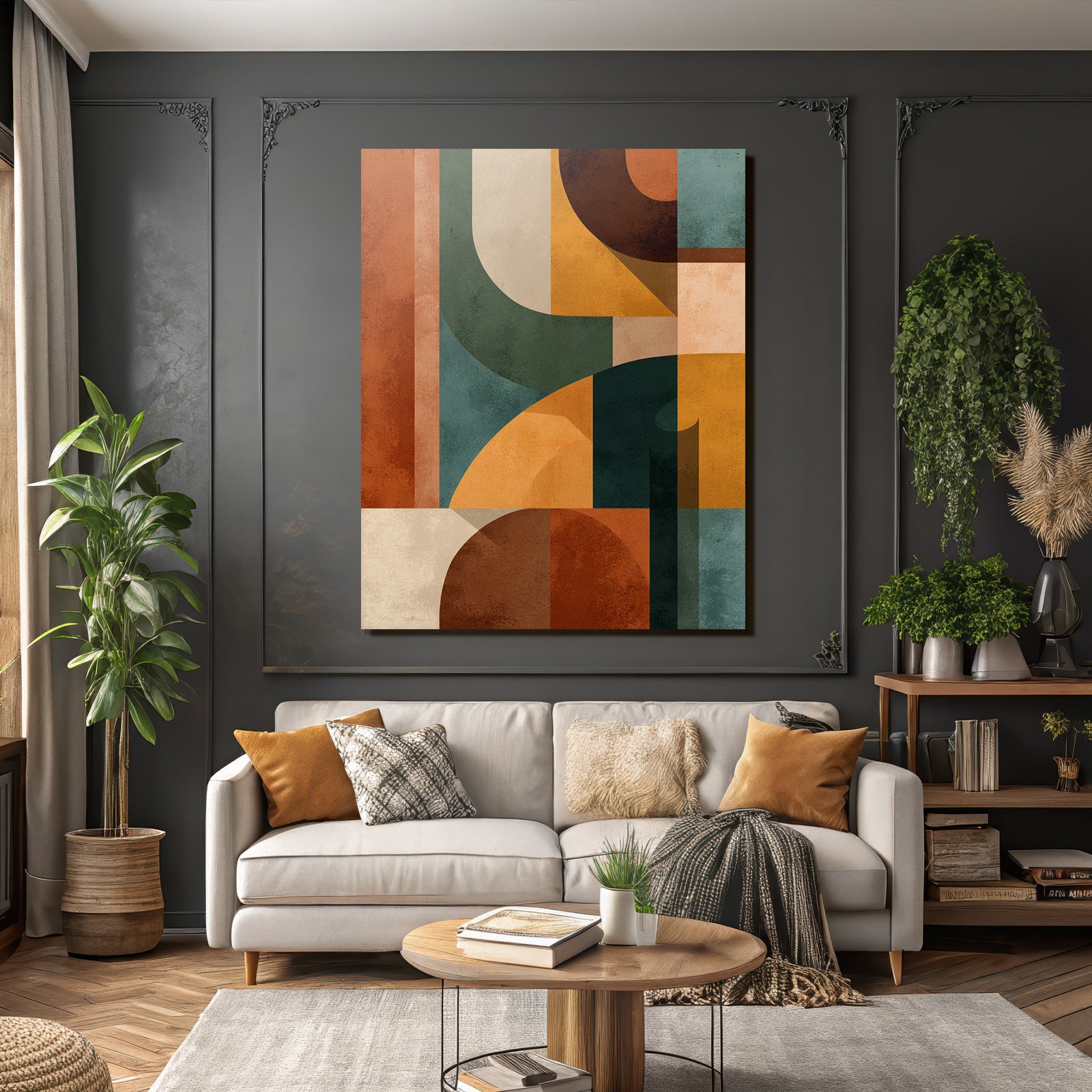 Abstraktes Design Geometrische Formen Erdtonen