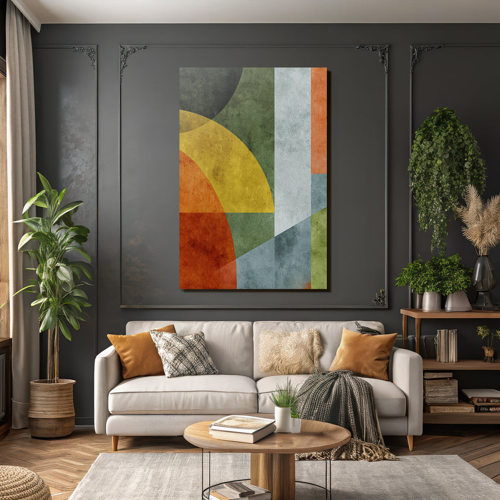 Abstraktes Design Geometrische Formen Farbenfroh Kunst Dekorativ