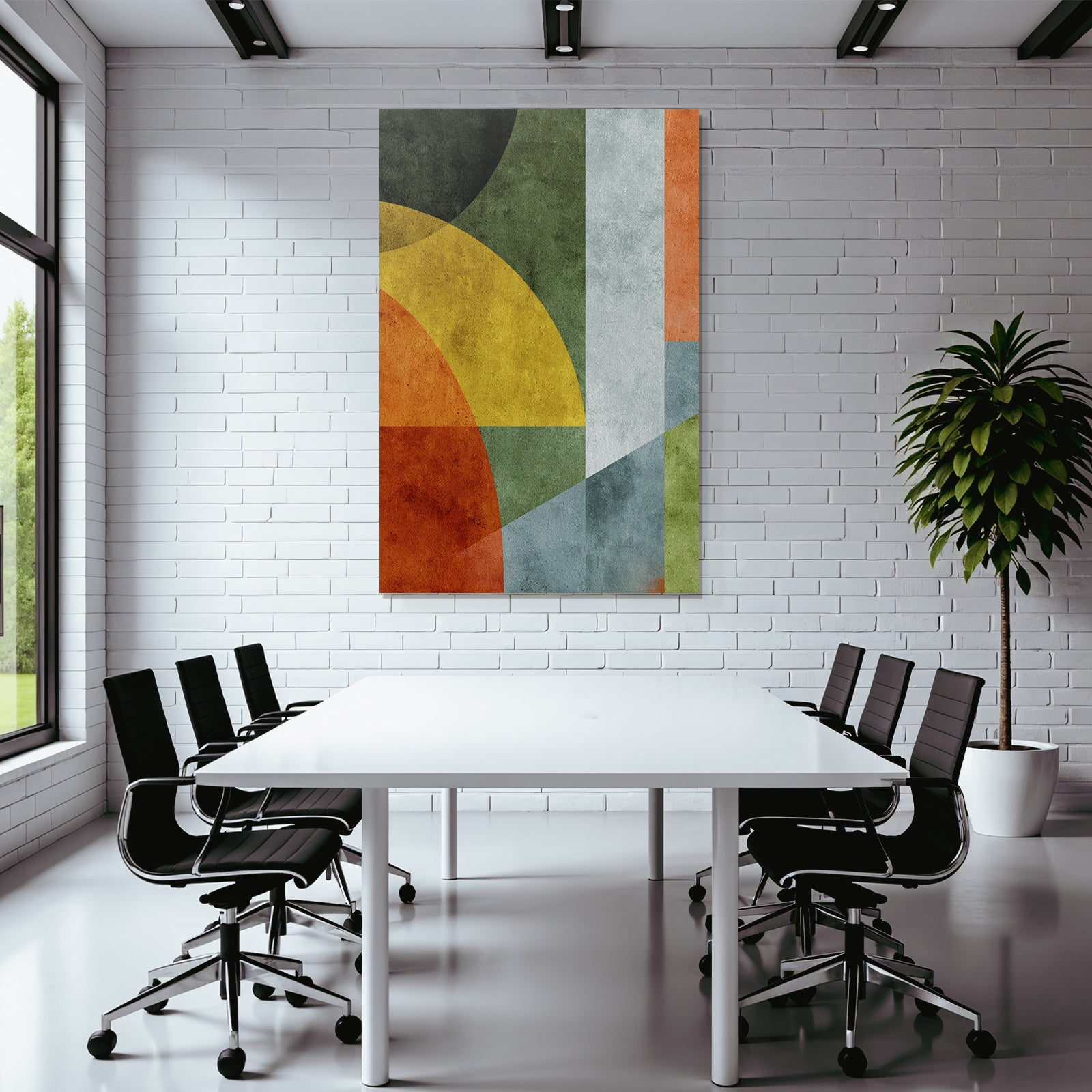 Abstraktes Design Geometrische Formen Farbenfroh Kunst Dekorativ
