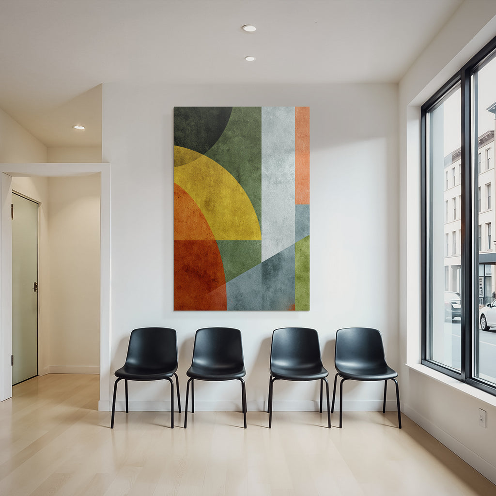 Abstraktes Design Geometrische Formen Farbenfroh Kunst Dekorativ