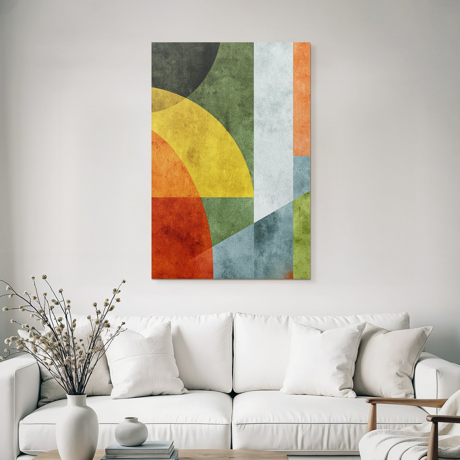 Abstraktes Design Geometrische Formen Farbenfroh Kunst Dekorativ
