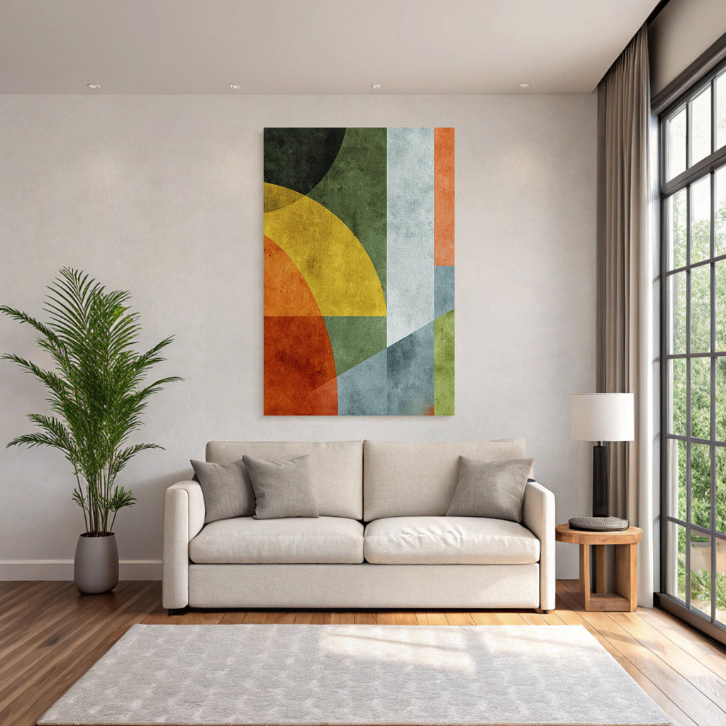 Abstraktes Design Geometrische Formen Farbenfroh Kunst Dekorativ