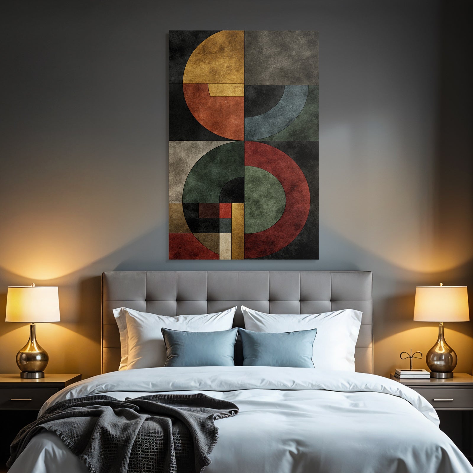 Abstract design Geometric shapes Muted color palette