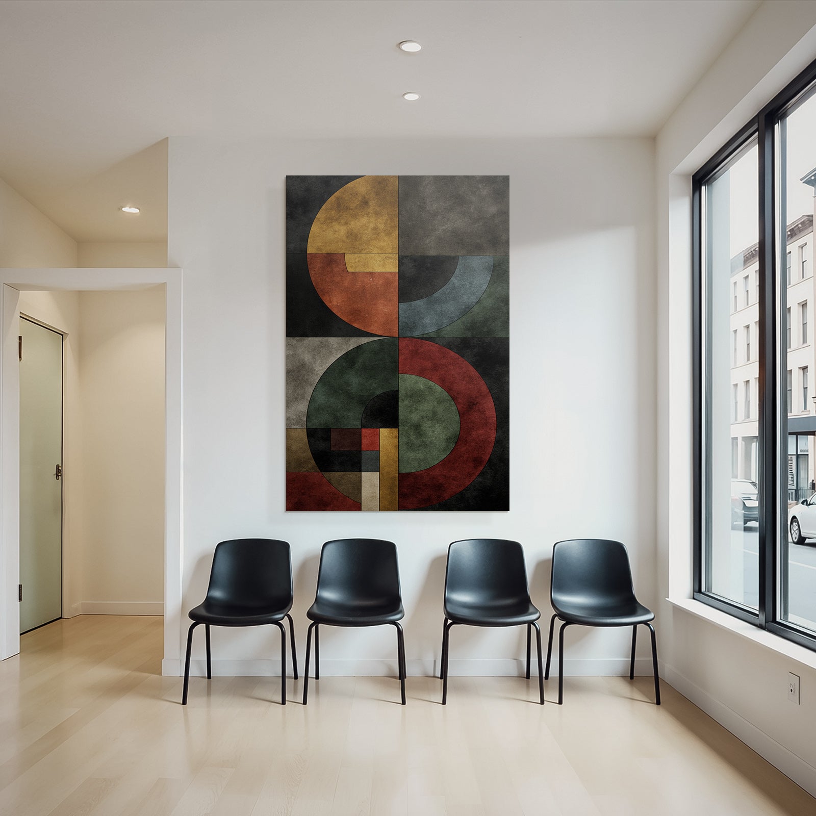 Abstract design Geometric shapes Muted color palette