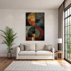 Abstract design Geometric shapes Muted color palette