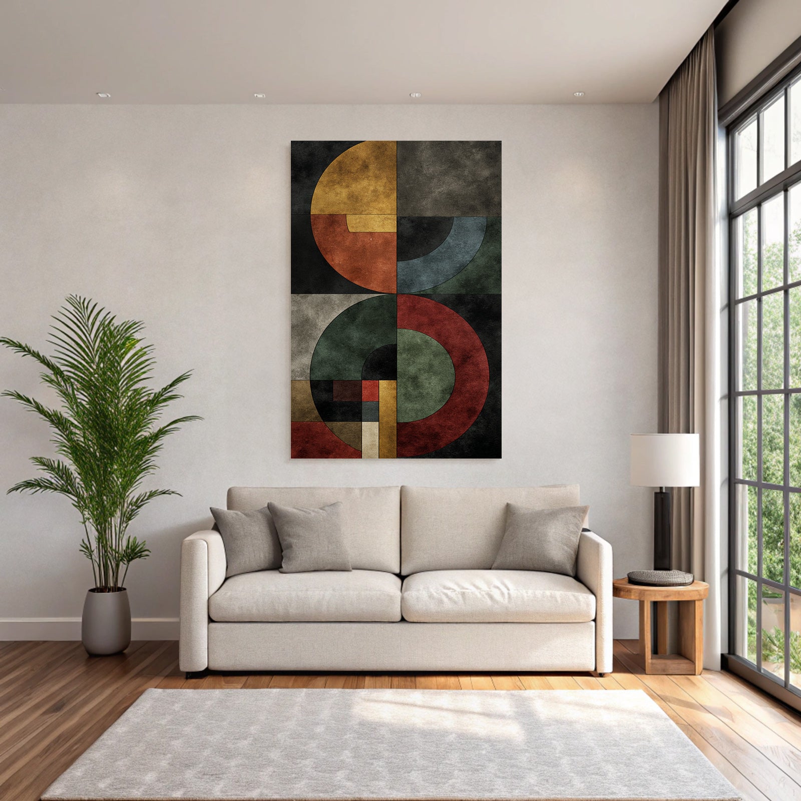 Abstract design Geometric shapes Muted color palette