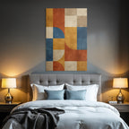 Abstraktes Design Geometrische Formen Orange Blau Beige Braun