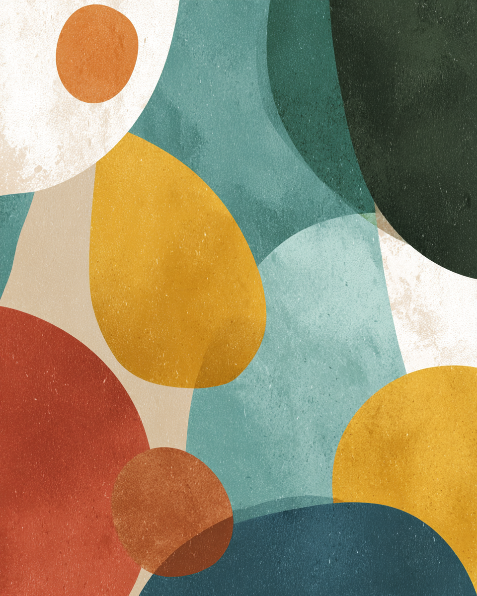 Abstraktes Design Kreise Organische Formen Farben | Mid Century Modern | Einrichtungsstile