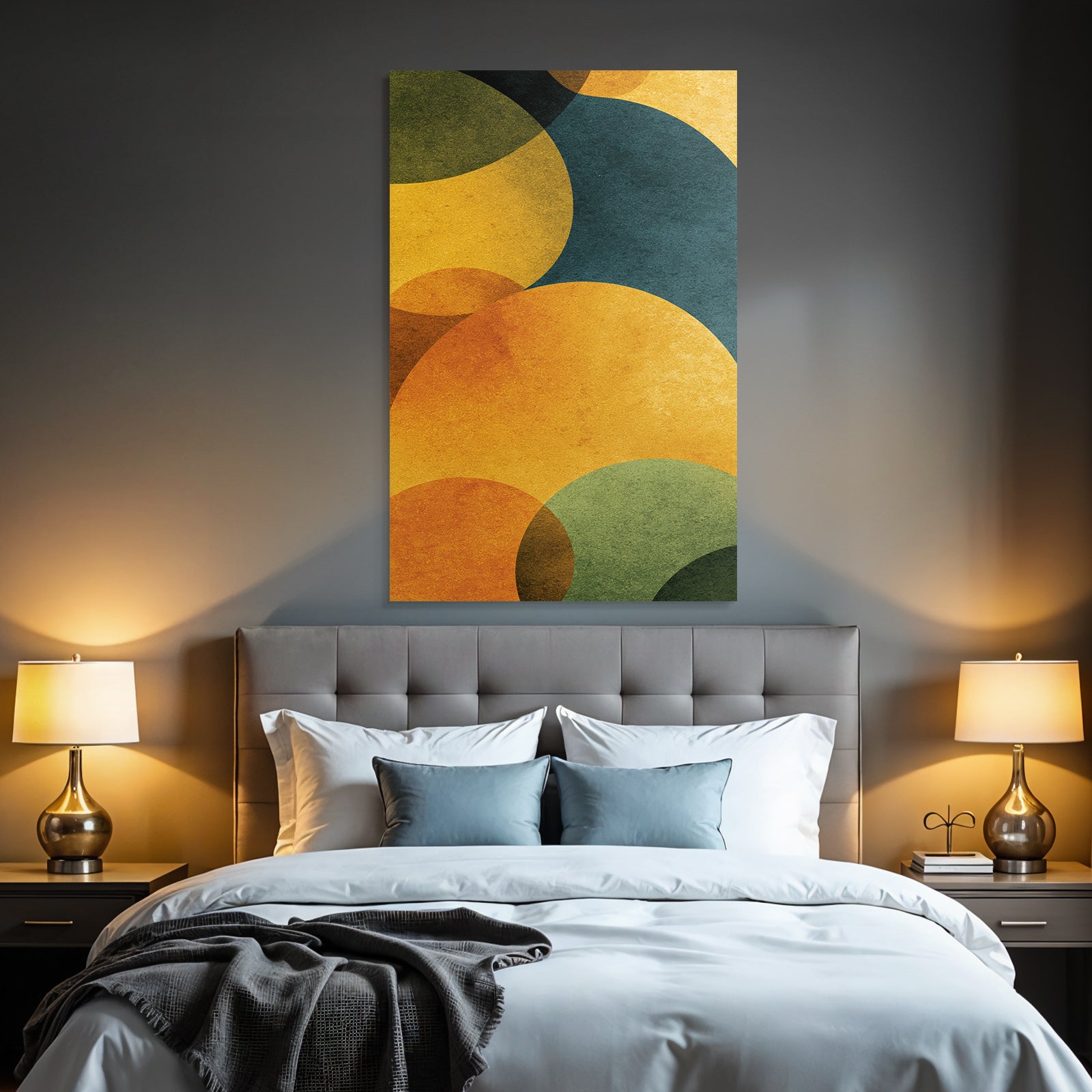 Abstraktes Design Mit Bunten Kreisen Und Strukturiertem Hintergrund