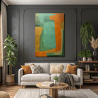 Abstraktes Design Mit Farbigen Formen Grun Orange Braun