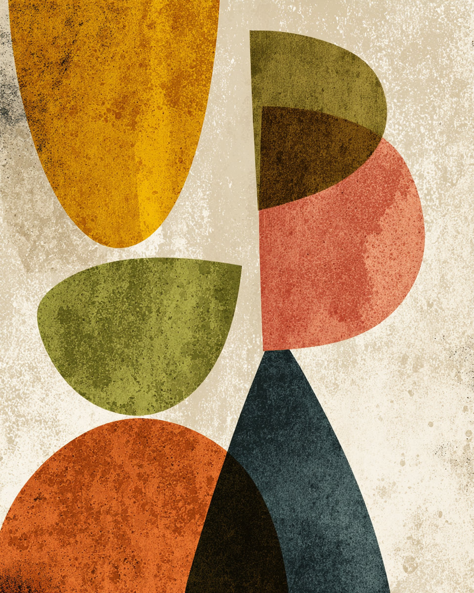 Abstraktes Design Mit Formen Und Farben Modern Minimalistisch | Mid Century Modern | Einrichtungsstile