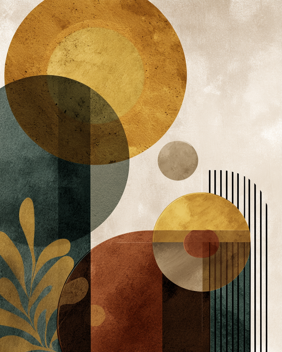 Abstraktes Design Mit Formen Und Farben Textur | Mid Century Modern | Einrichtungsstile