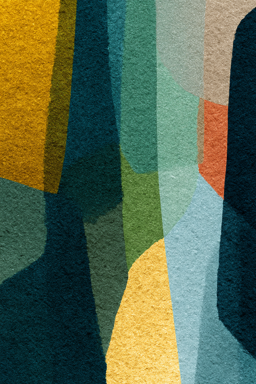 Abstraktes Design Mit Verschiedenen Farben Und Formen Gemischt Texturiert | Mid Century Modern | Einrichtungsstile