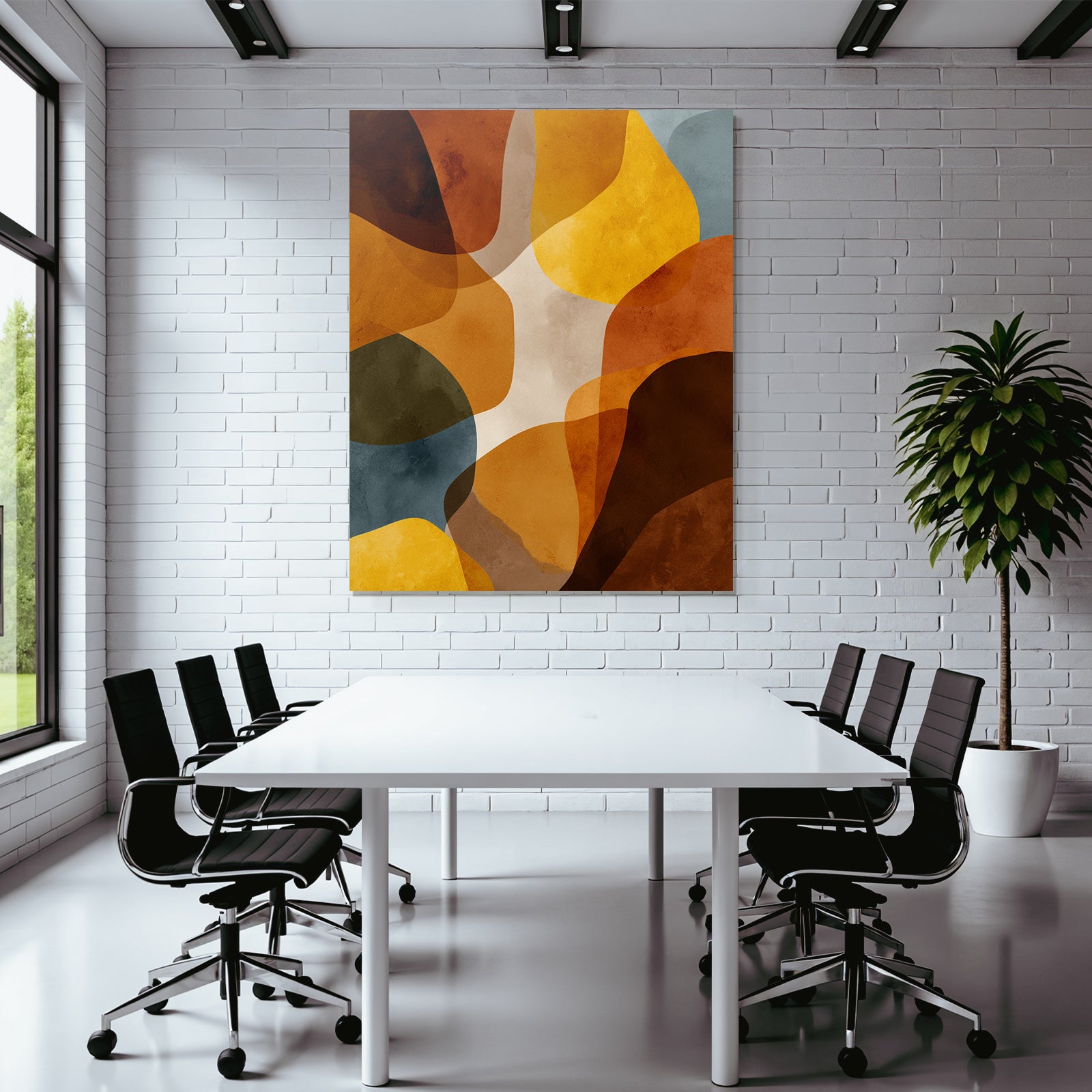 Abstraktes Design Organische Formen Warme Farbpalette