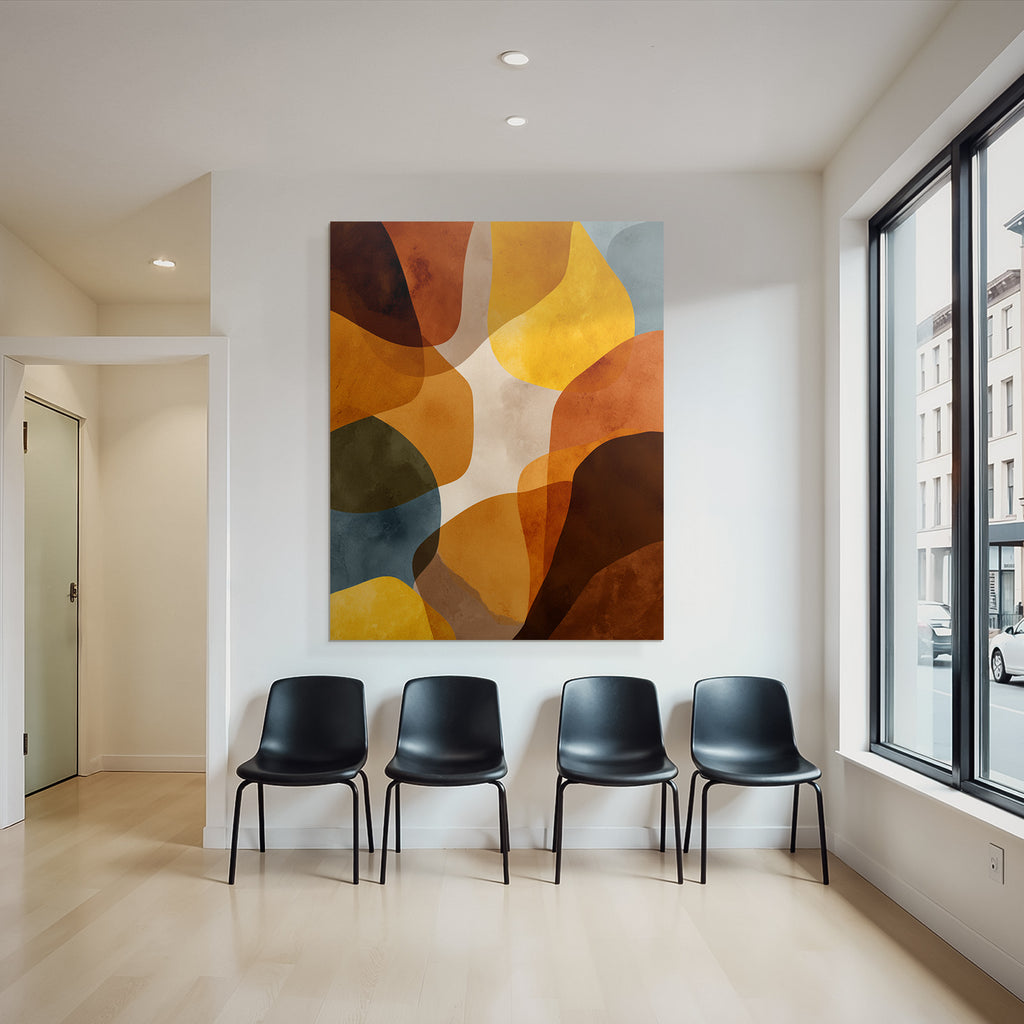 Abstraktes Design Organische Formen Warme Farbpalette