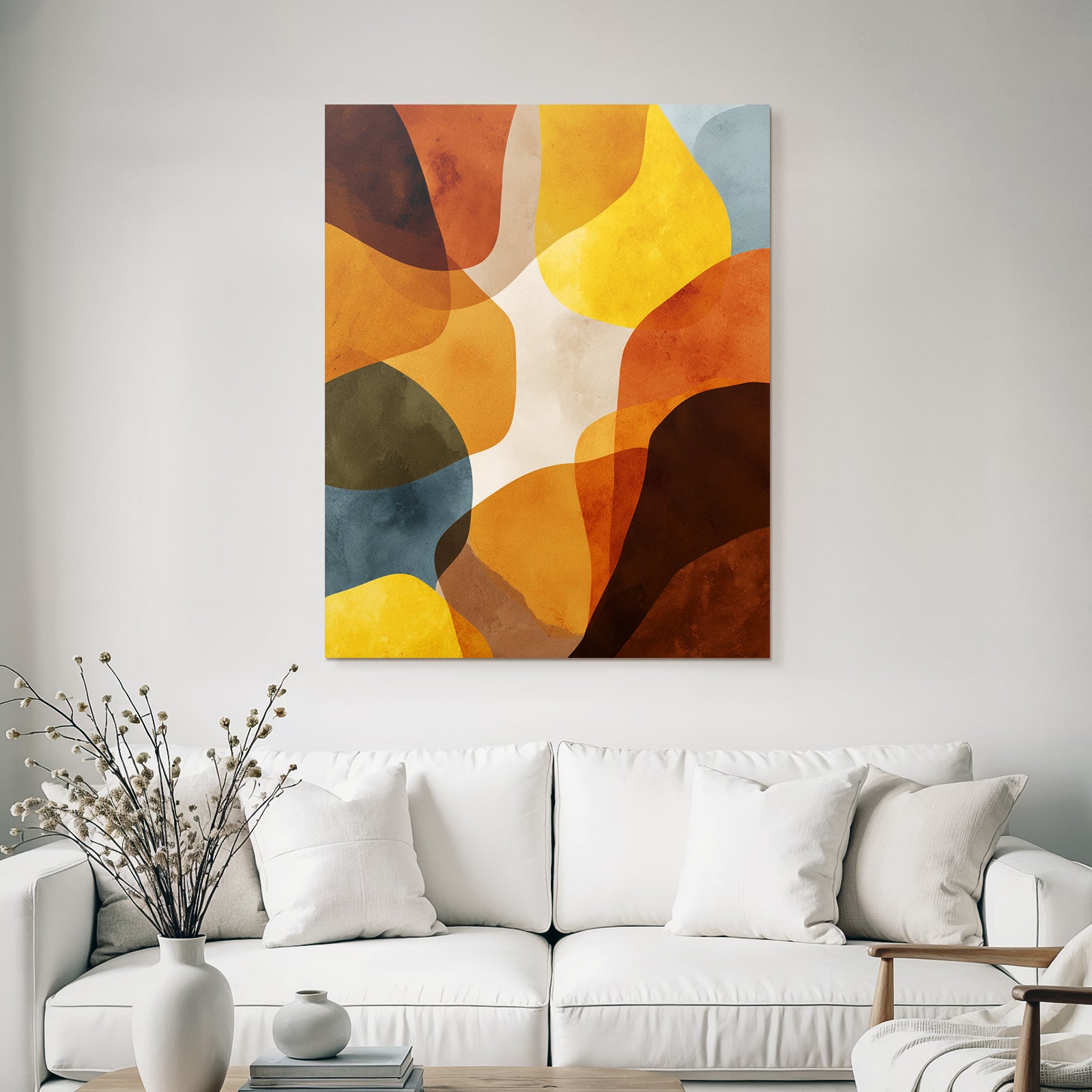 Abstraktes Design Organische Formen Warme Farbpalette