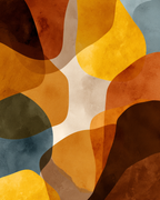 Abstraktes Design Organische Formen Warme Farbpalette | Mid Century Modern | Einrichtungsstile