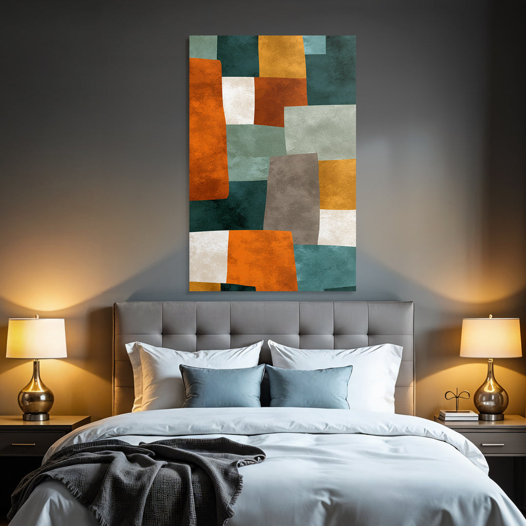 Abstraktes Design Patchwork Erdtonen