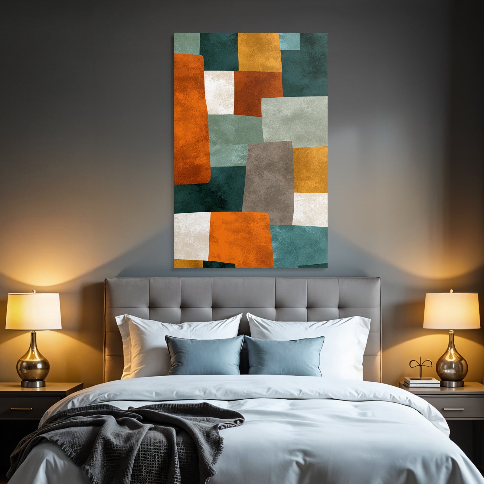 Abstraktes Design Patchwork Erdtonen