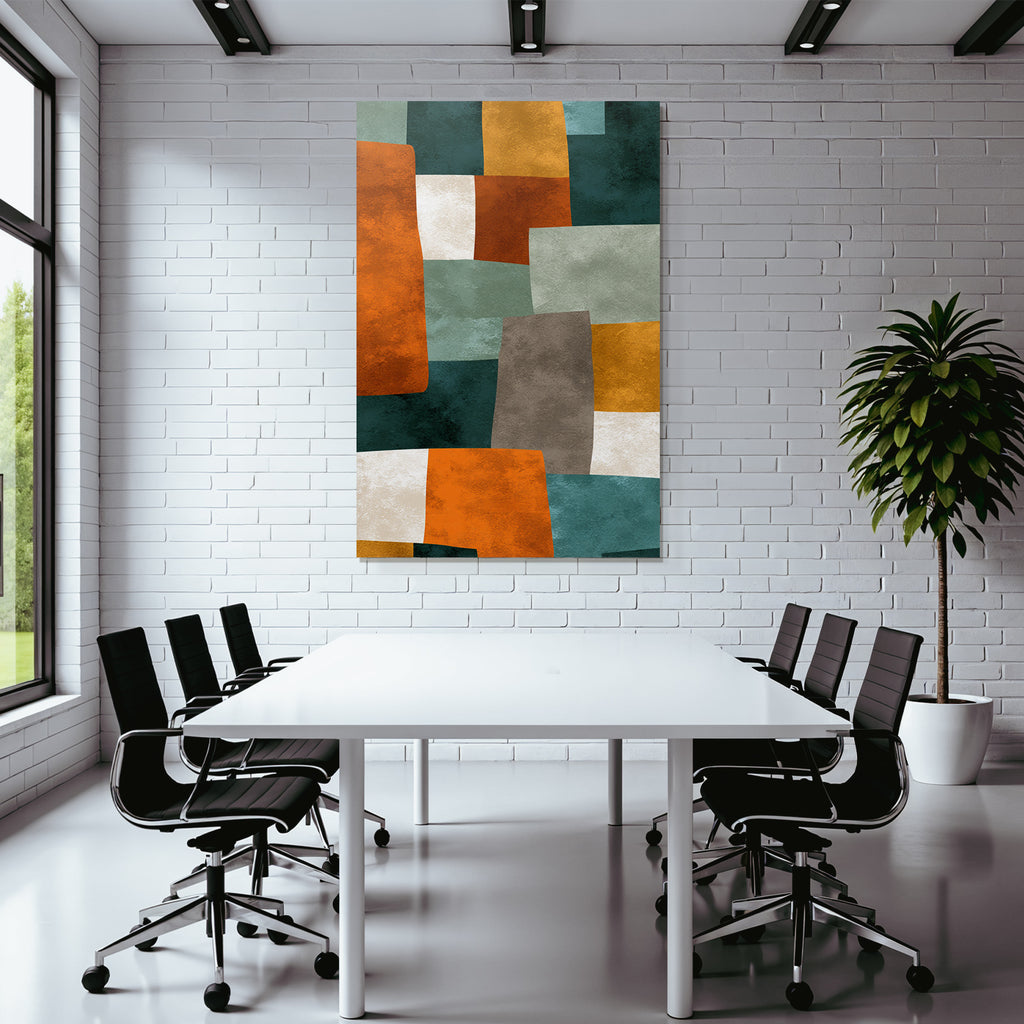 Abstraktes Design Patchwork Erdtonen
