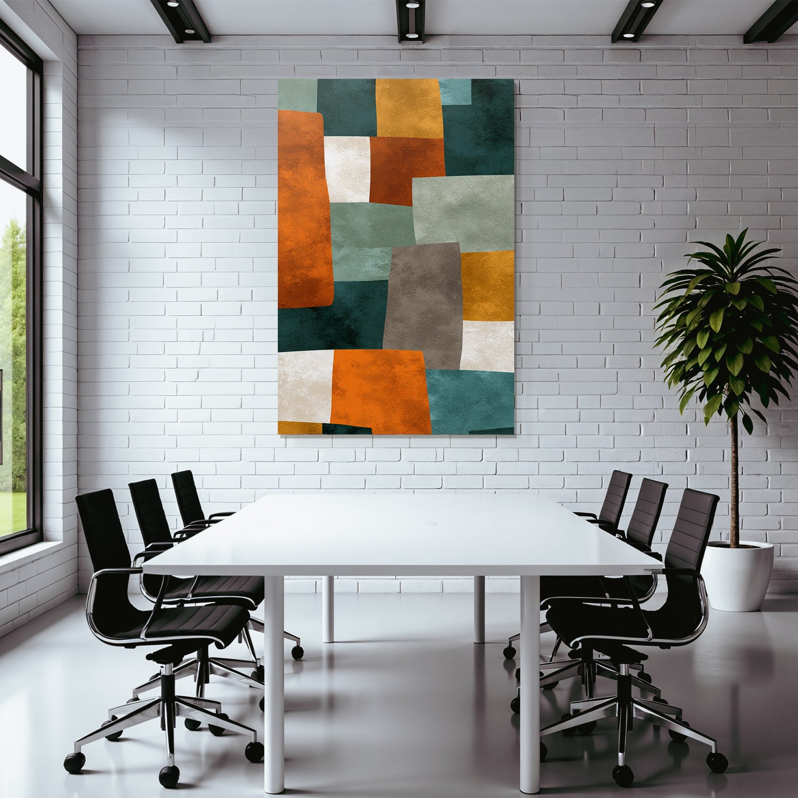 Abstraktes Design Patchwork Erdtonen