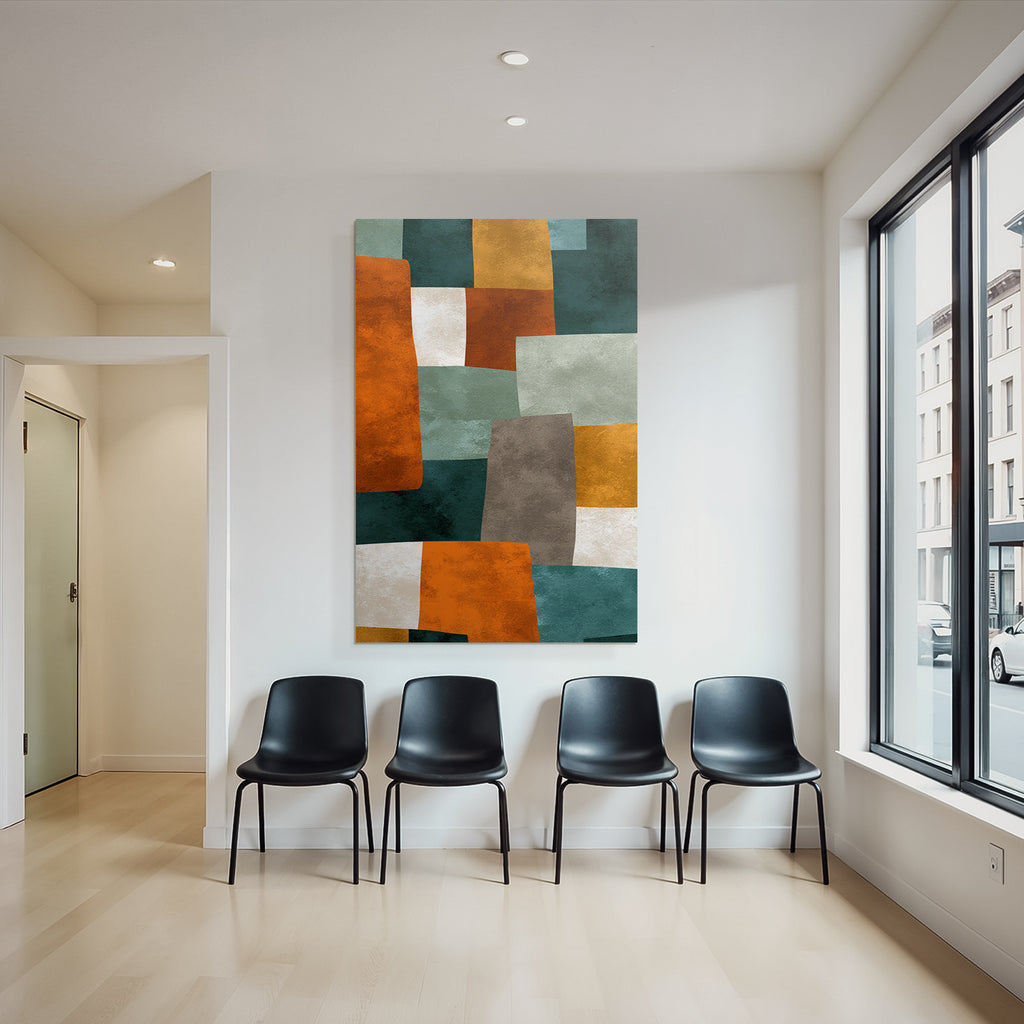Abstraktes Design Patchwork Erdtonen
