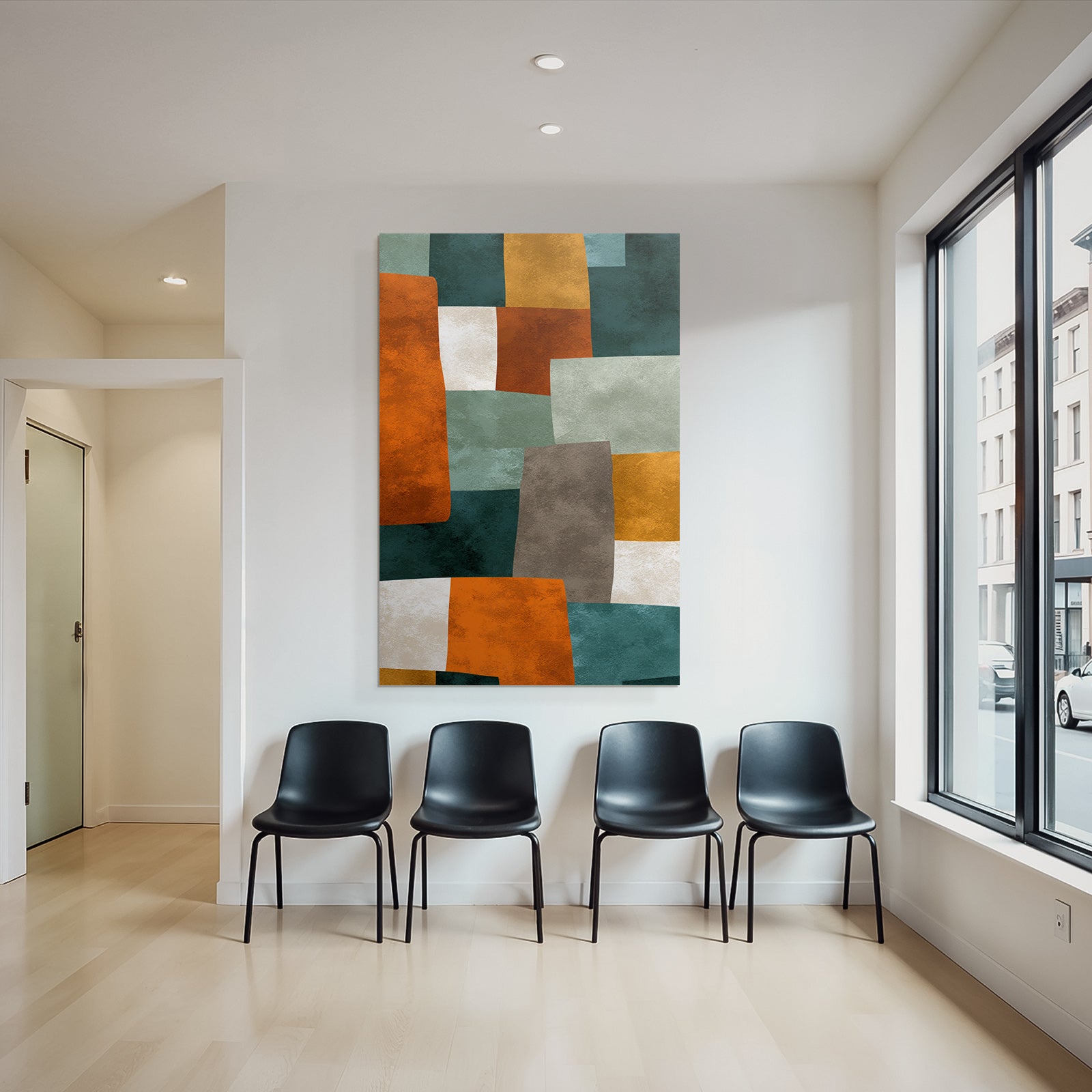 Abstraktes Design Patchwork Erdtonen