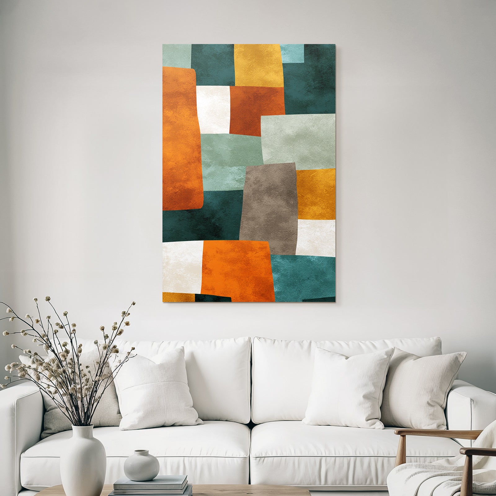 Abstraktes Design Patchwork Erdtonen