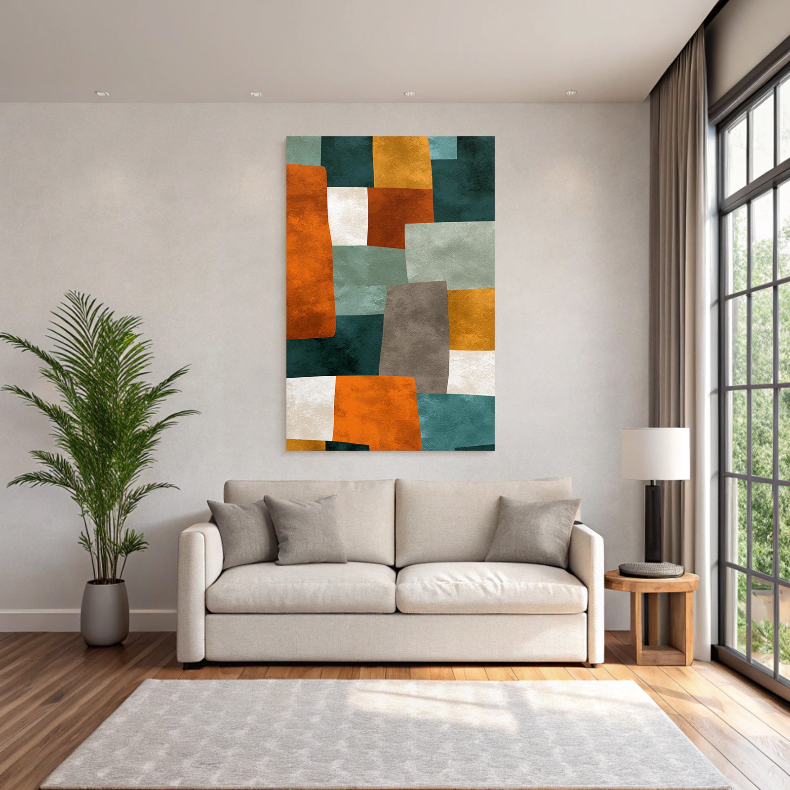 Abstraktes Design Patchwork Erdtonen