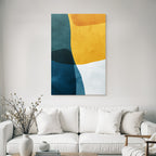 Abstraktes Design Teal Gelb Weiss Modern Artistic Stil