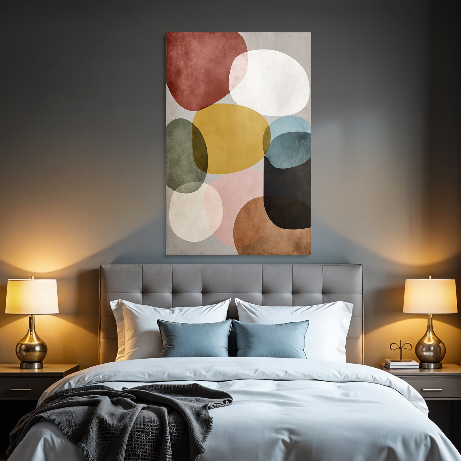 Abstraktes Design Ueberlappende Formen Farben Hintergrund