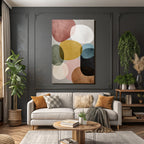 Abstraktes Design Ueberlappende Formen Farben Hintergrund