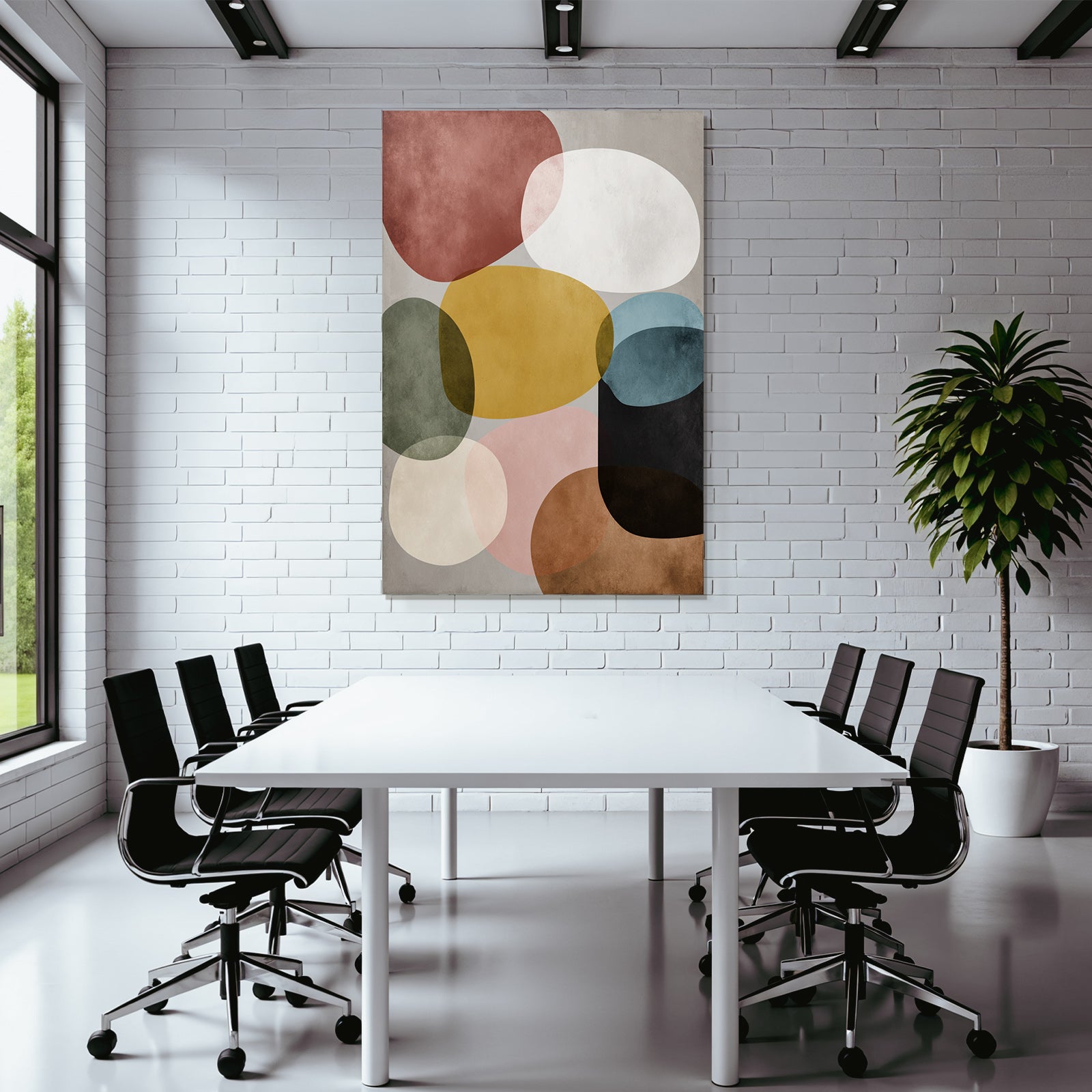 Abstraktes Design Ueberlappende Formen Farben Hintergrund