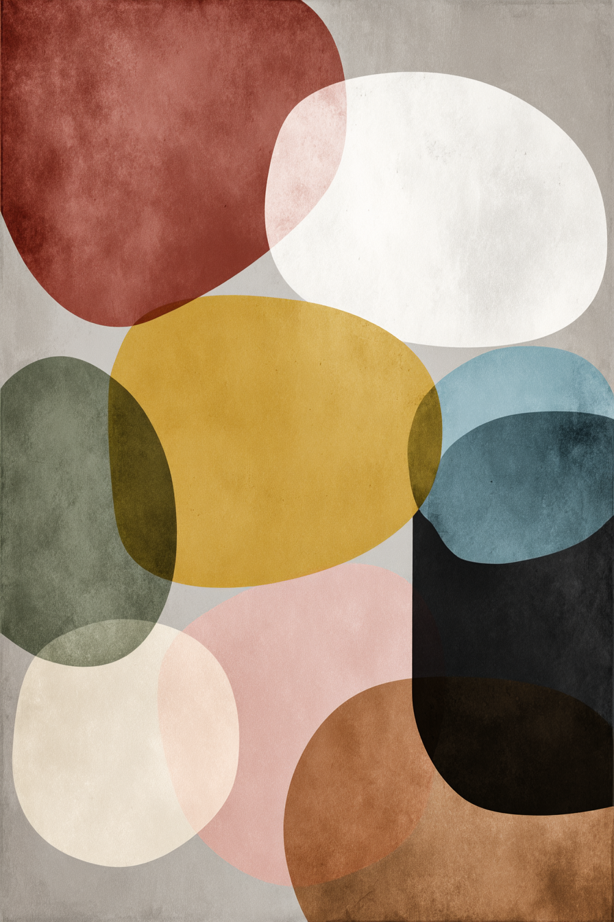 Abstraktes Design Ueberlappende Formen Farben Hintergrund | Mid Century Modern | Einrichtungsstile