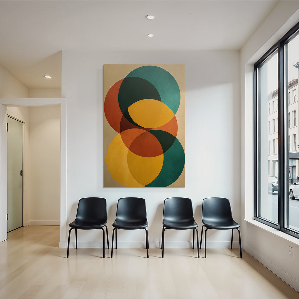 Abstraktes Design Ueberlappende Kreise Farben Texture Hintergrund